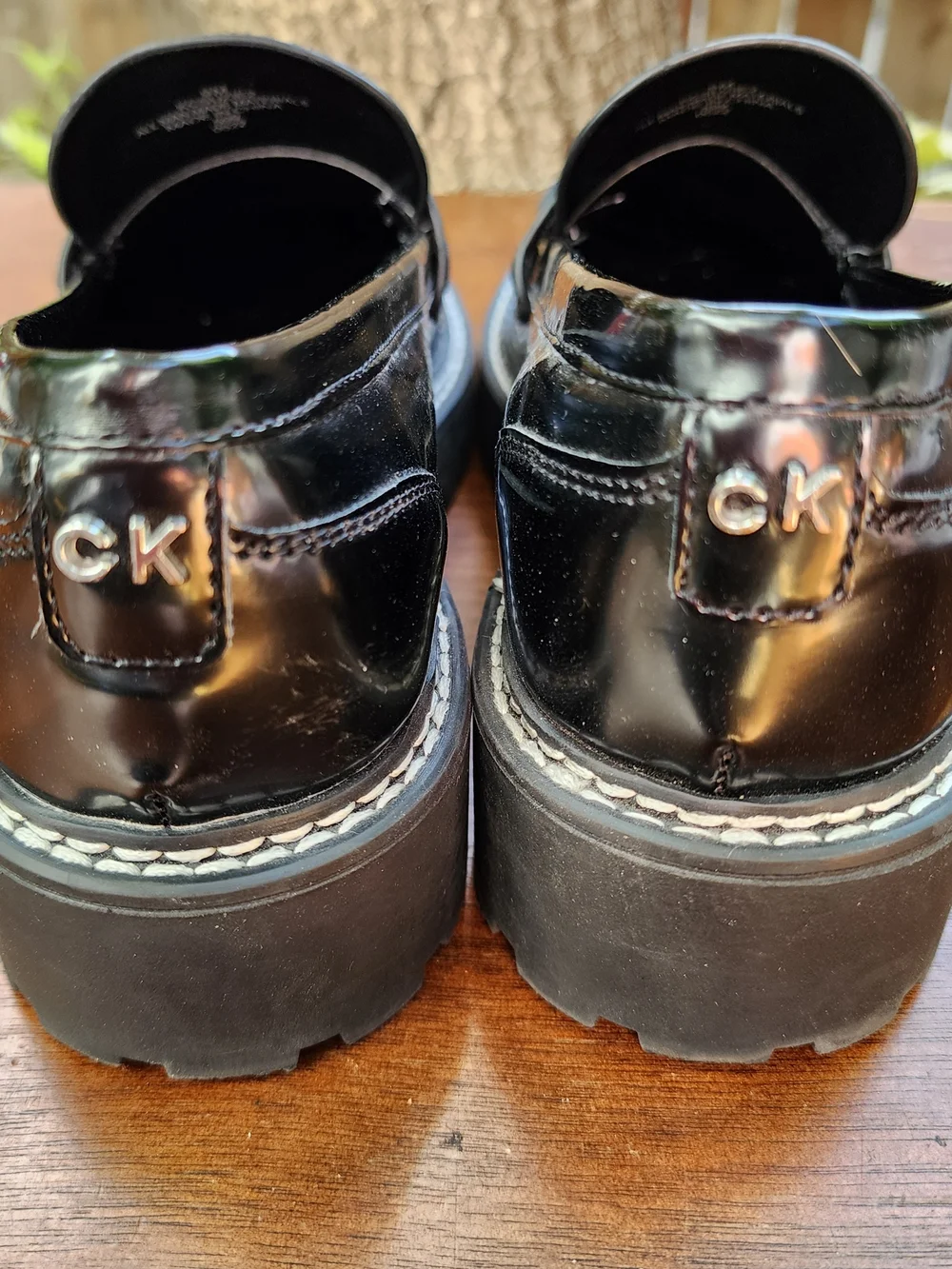 Calvin Klein Black Suzie Lug Sole Penny Loafers [9]